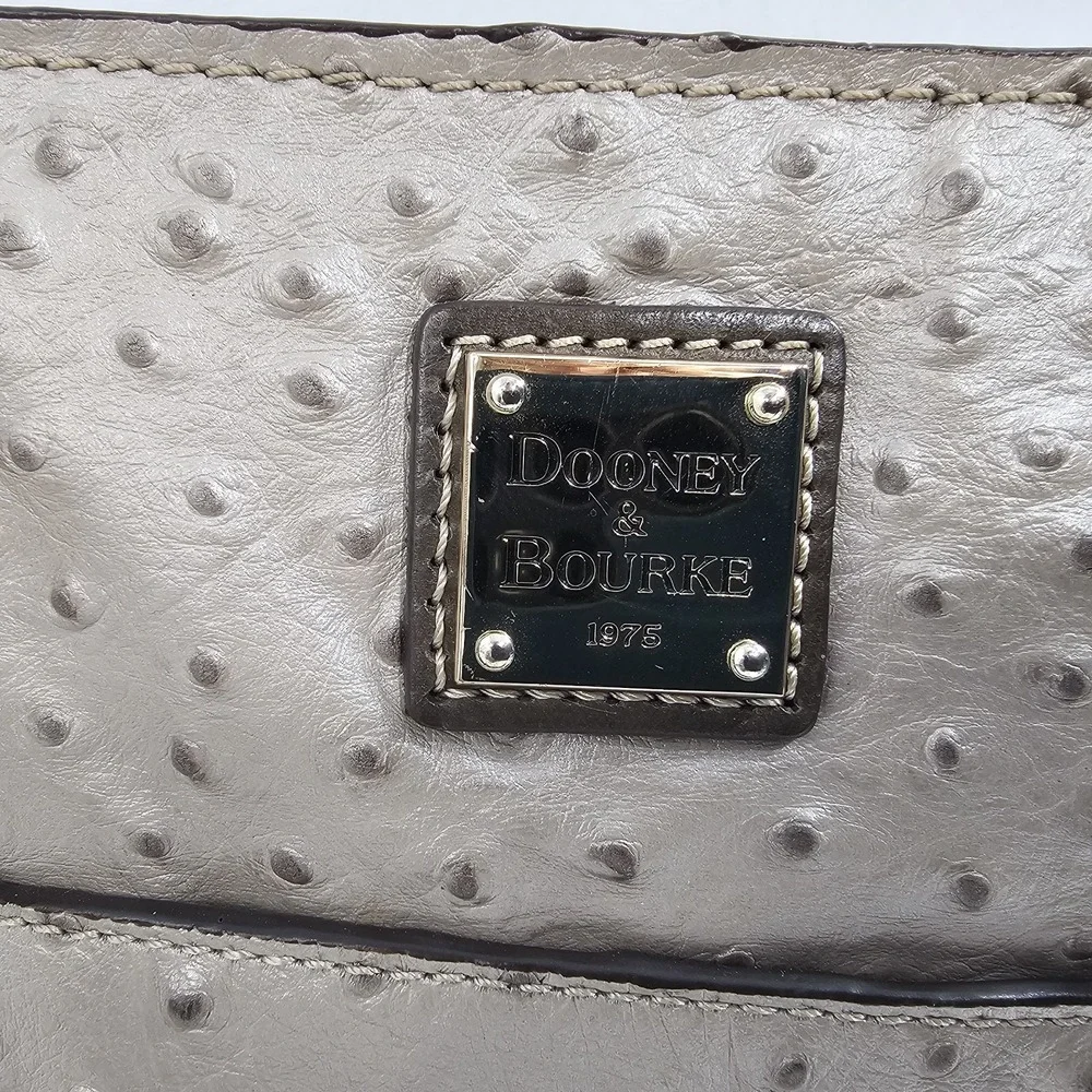 VTG AMAZING COND Dooney Bourke Ostrich Embossed Leather Tote Purse‎ EUC